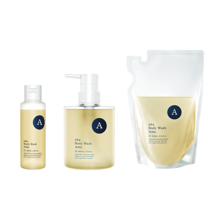 1月6日(金) uka Body Wash Amuへ名称変更のご案内。もっと呼びやすいネーミングでパッケージもシンプルに。リフィルも新登場！