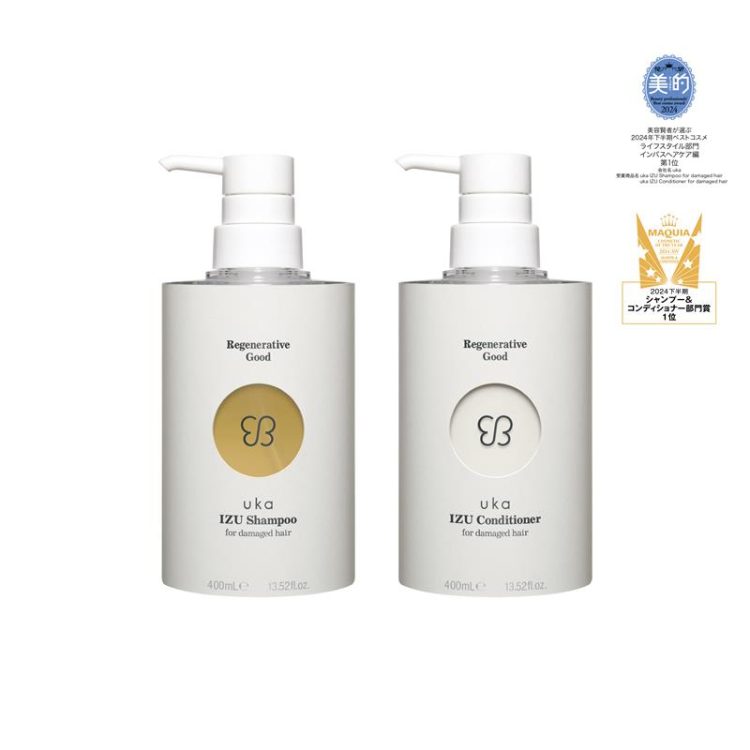 uka IZU Shampoo&Conditioner for damaged hairが美容2誌の2024年下半期ベストコスメで1位を受賞